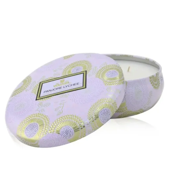 3 Wick Decorative Tin Candle - Panjore Lychee