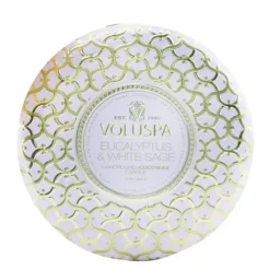 3 Wick Decorative Tin Candle - Eucalyptus & White Sage