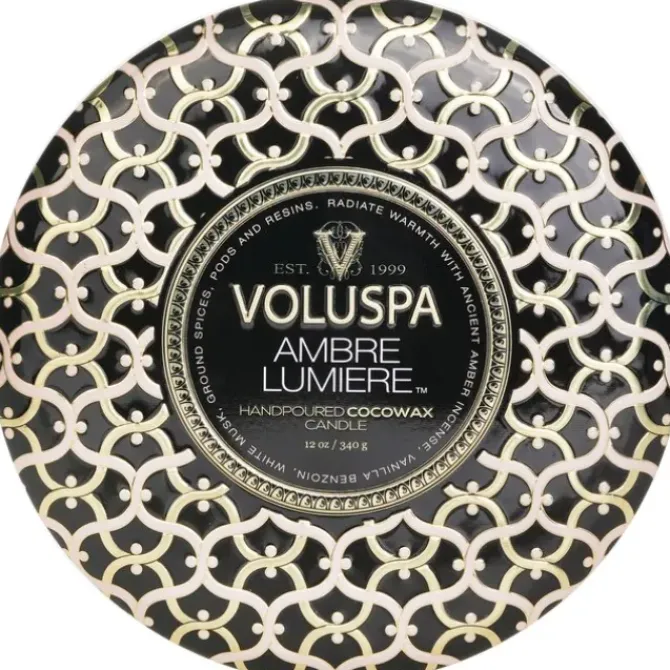 3 Wick Decorative Tin Candle - Ambre Lumiere