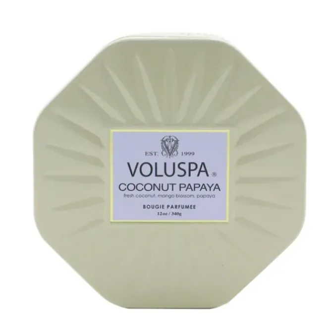 3 Wick Octagon Tin Candle - Coconut Papaya