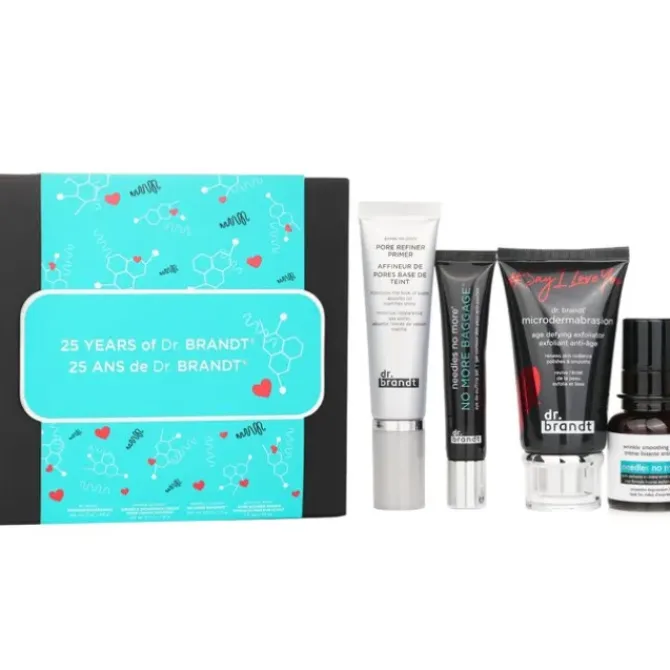 25 Years Of Dr. Brandt Kit: Microdermabrasion 60g+ Wrinkle Smoothing Cream 15g+ Pore Refiner Primer 30ml+ No More Baggage 15g
