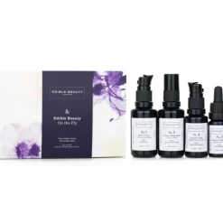 & Edible Beauty On The Fly Travel Mini Kit: Cleansing Milk 15ml+ Toner Mist 30ml+ Ageless Serum 10ml+ Hydrating Lotion 15ml