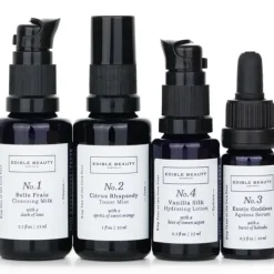 & Edible Beauty On The Fly Travel Mini Kit: Cleansing Milk 15ml+ Toner Mist 30ml+ Ageless Serum 10ml+ Hydrating Lotion 15ml