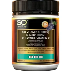 [Authorized Sales Agent] GO Healthy Go Vitamin C 500mg Blackcurrant Chewable Vitamin C - 200 Tablets