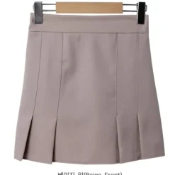 Back Banding Pleats Mini Skirt