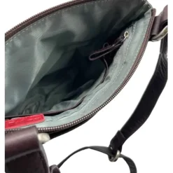 Cadence Business Leather Zipped Crossbody Bag(raisin)