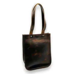 Cain Distressed Leather Business Casual Tote Bag(Coffee)