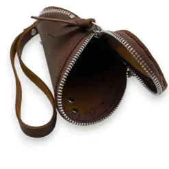 Calliope Distressed Business Leather Coin Pouch / Pulse(Coffee)