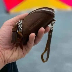 Calliope Distressed Business Leather Coin Pouch / Pulse(Coffee)