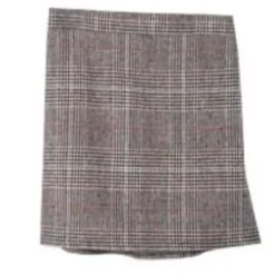 Check Wool Mini Skirt