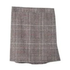 Check Wool Mini Skirt