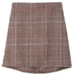 Check Wool Mini Skirt