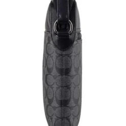 COACH Men's small shoulder crossbody bag black PVC with leather 4010QBMI5