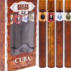 Cuba by Cuba for Men - 4 Pc Gift Set 1.17oz Cuba Gold, 1.17oz Cuba Blue, 1.17oz Cuba Red, 1.17oz Cuba Orange