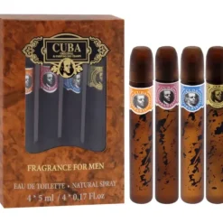 Cuba by Cuba for Men - 4 x 0.17 oz Mini Gift Set Cuba Gold Splash , Cuba Red Splash, Cuba Blue Splash, Cuba Orange Splash
