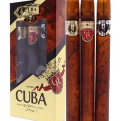 Cuba Trio 1 by Cuba for Men - 3 Pc Gift Set 1.17oz Cuba Gold EDT Spray, 1.17oz Cuba Royal EDT Spray, 1.17oz Cuba VIP EDT Spray