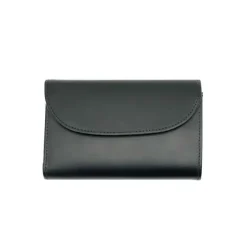 DANA Business Italian Bridle Leather 3 Fold Wallet With Large Coin Case(Black)