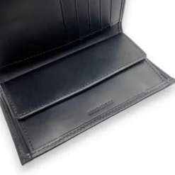 DANA Business Italian Bridle Leather 3 Fold Wallet With Large Coin Case(Black)