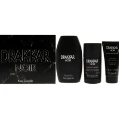 Drakkar Noir by Guy Laroche for Men - 3 Pc Gift Set - 3.4oz EDT Spray, 2.6oz Deodorant Stick, 1.7oz Shower Gel