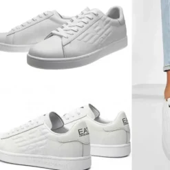 EMPORIO ARMANI embossed logo fashion sneakers X8X001 XCC51 0001 7.5