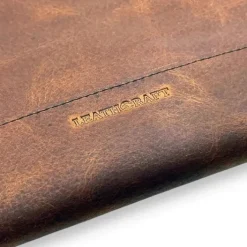 HALSTON Distressed Business Leather Business Portfolio Case(Coffee)