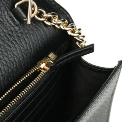 Icon GG Interlocking Wallet On Chain Black Crossbody Bag 615523