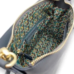 IQRA Genuine Leather Middle Shoulder Handbag (Top-Handle)(Aegean)