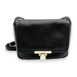 ISHA Pebbled Leather Small Shoulder Satchel Bag(Black)