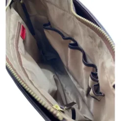 JOSIE Business Cowhide Leather Straight Zipped Crossbody Hobe Bag(brown)