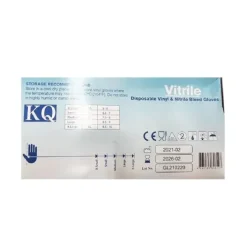 KQ - Vitrile Disposable Vinyl & Nitrile Blend Gloves -blue (S)