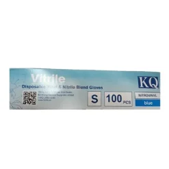 KQ - Vitrile Disposable Vinyl & Nitrile Blend Gloves -blue (S)
