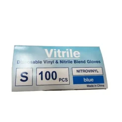 KQ - Vitrile Disposable Vinyl & Nitrile Blend Gloves -blue (S)