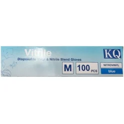 KQ - Vitrile Disposable Vinyl & Nitrile Blend Gloves -blue (M)