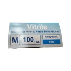 KQ - Vitrile Disposable Vinyl & Nitrile Blend Gloves -blue (M)