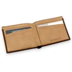 MADDOX Bi-Fold Wallet With Exterior Pocket(Brown)