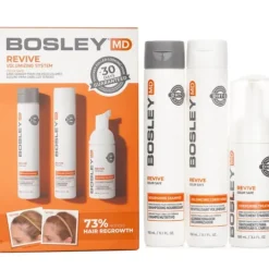 MD BosRevive Volumizing Color Safe Kit: Nourishing Shampoo 5.1oz+Volumizing Conditioner 5.1oz+Leave In Treatment 3.4oz