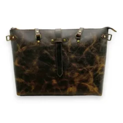 MORGAN Business Crazy Horse Leather Shoulder Bag(Dark Brown)