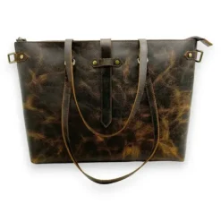 MORGAN Business Crazy Horse Leather Shoulder Bag(Dark Brown)