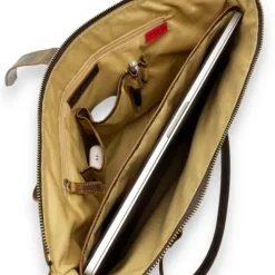 MORGAN Business Crazy Horse Leather Shoulder Bag(Dark Brown)