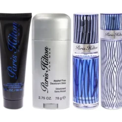 Paris Hilton by Paris Hilton for Men - 4 Pc Gift Set 3.4oz EDT Spray, 3oz Hair and Body Wash, 2.75oz Alcohol Free Deodorant Stick, 0.34oz EDT Spray