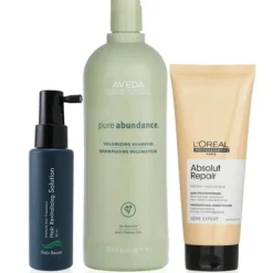 Pelo Baum Hair Revitalizing Solution 60ml + Aveda Volumizing Shampoo 1000ml + L'Oreal Resurfacing Conditioner 200ml