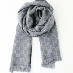 Reversible Arlisse GG Guccissima Scarf Muffler 544619 Grey