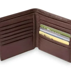 RYDER RFID Blocking 12 Pockets Genuine Full Grain Leather Wallet(brown)