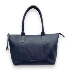 SHILOH Pebbled Grain Cowhide Casual RFID Shoulder Bag(Navy)