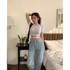 Slim Fit Cross Strap Crop Top