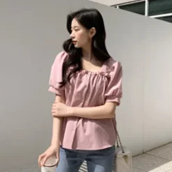 Square Neck Puff Sleeve Blouse