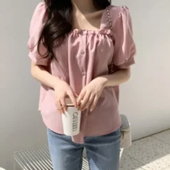 Square Neck Puff Sleeve Blouse