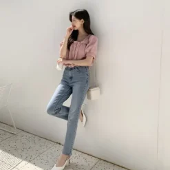 Square Neck Puff Sleeve Blouse