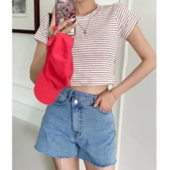 Striped Slim Fit Crop Top