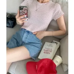 Striped Slim Fit Crop Top